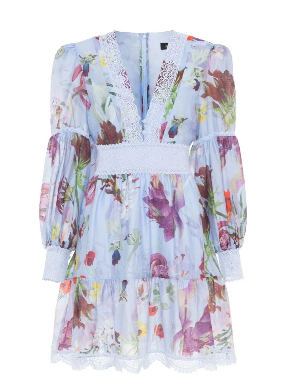 PATBO LILY FLOWER LONG SLEEVE PLUNGE MINI DRESS - size 10 Brand new with tags